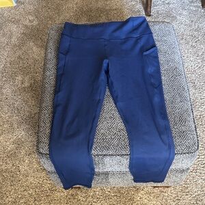 Fabletics Oasis PureLuxe High-Waisted 7/8 Leggings - Deep Navy Colored
